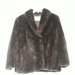 Mink Fur Coat Dark Chocolate Brown authentic sz 8